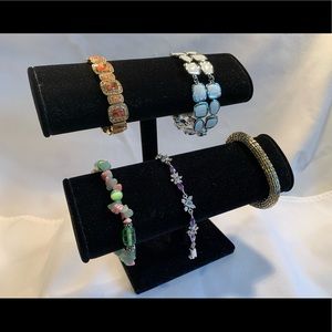 Black Velvet Double Bar Bracelet Display